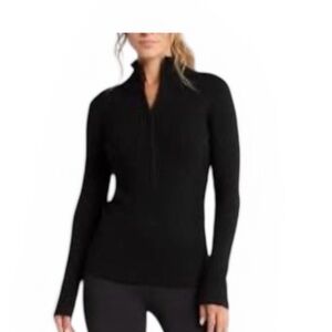 Zella Après Ski Half Zip Rib Sweater Size M